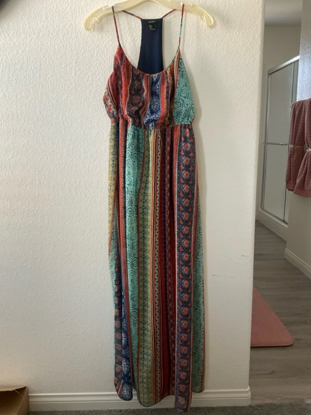 Bohemian Multi-Stripe Maxi Dress
